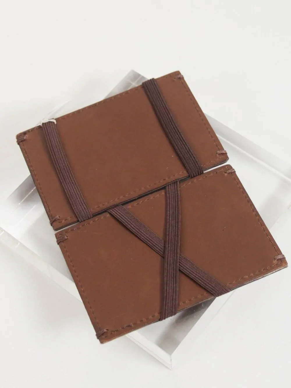 J.Crew Brown Leather Card Holder Wallet NWT Minimalist Card Case